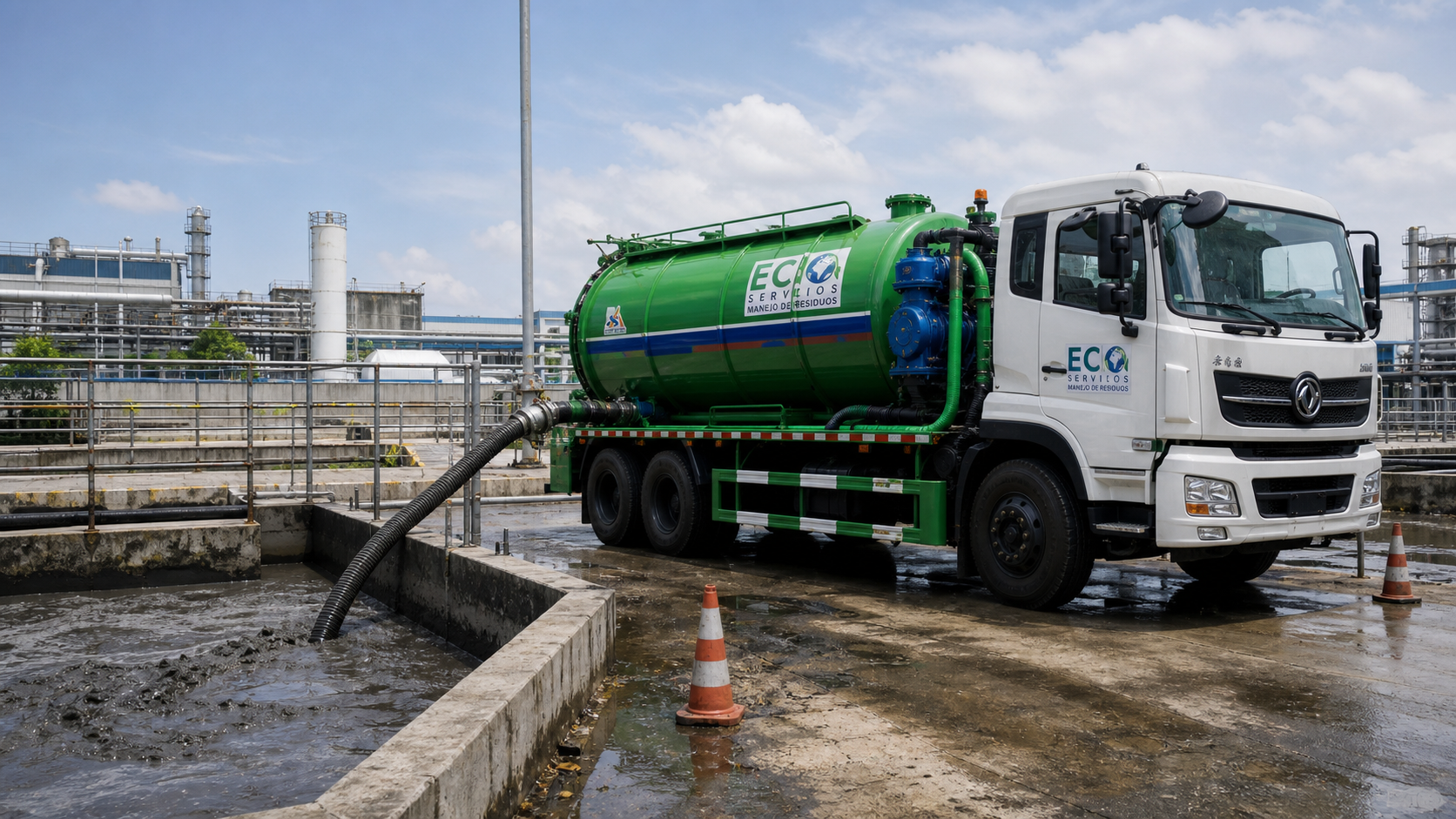 Industrial sludge and wastewater recovery scene